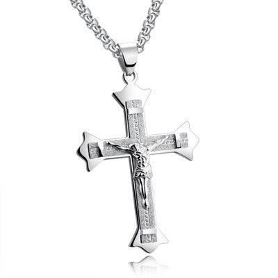 Stainless Steel Cross Necklace for Men