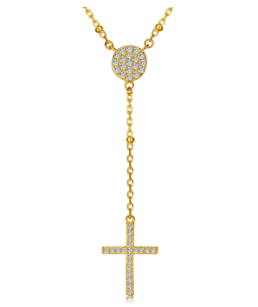 KALETINE 925 Sterling Silver Rosary Necklace with Charms