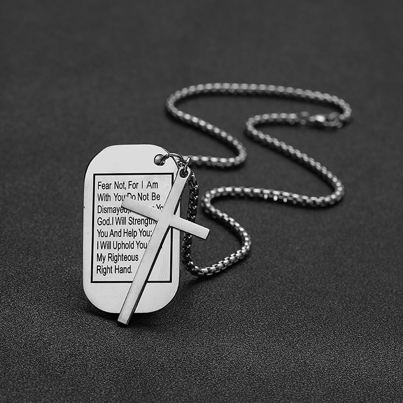 Men's Titanium Steel Cross Pendant Necklace
