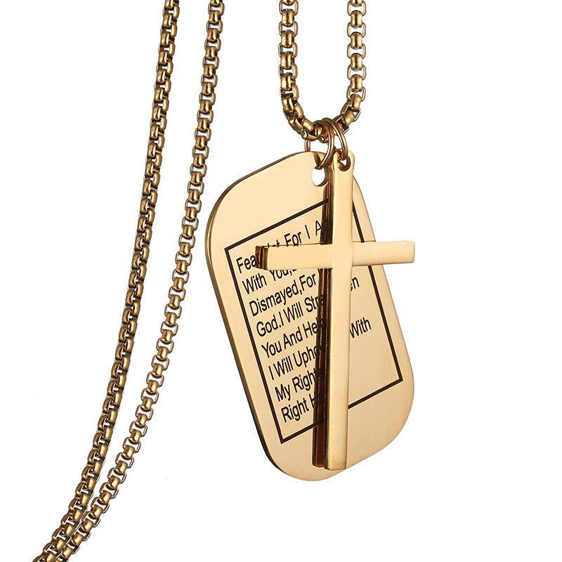 Men's Titanium Steel Cross Pendant Necklace