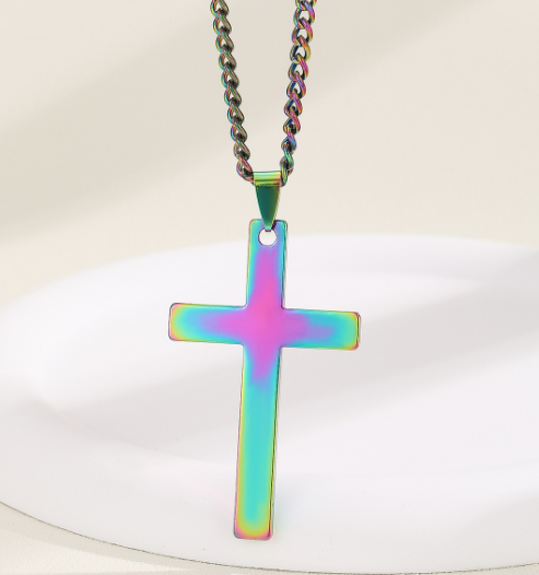 Minimalist Cross Necklace for Men, Jesus Pendant