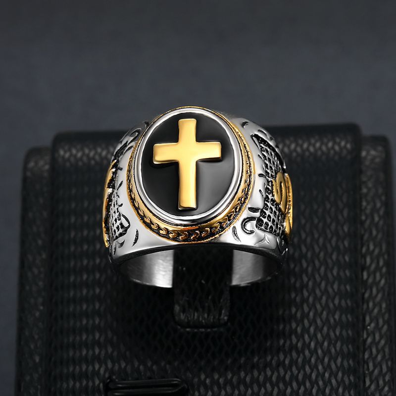 Men's Titanium Steel Hip Hop Ring - God Hand Design