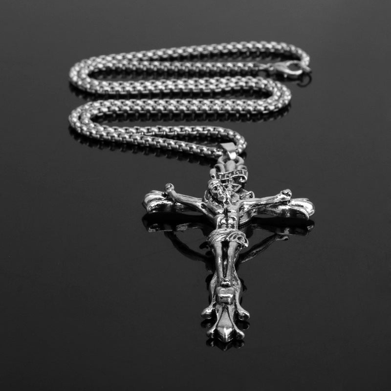 Stylish 3D Jesus Christ Cross Pendant Necklace