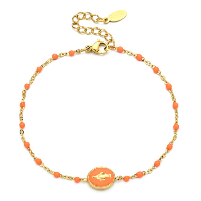 Vintage Virgin Mary Enamel Stainless Steel Bracelet for Women