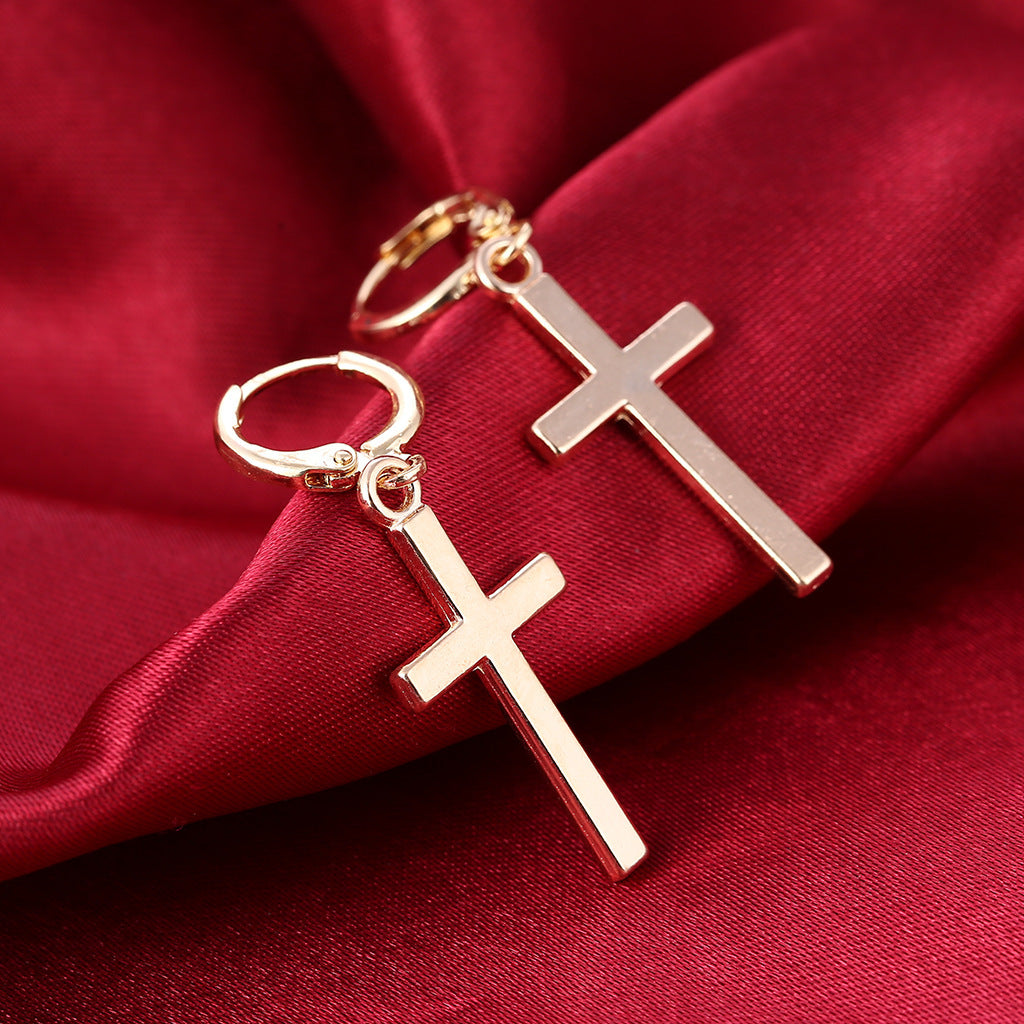 Shiny Cross Men's Earrings and Studs