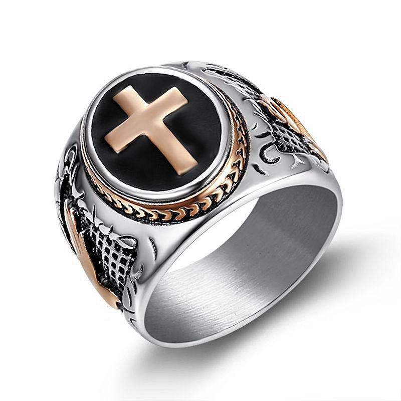 Men's Titanium Steel Hip Hop Ring - God Hand Design