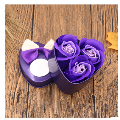 Soap Flower Gift Box with Bear and Heart-shaped Tin