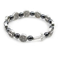 Hematite Rosary Bracelet with Religious Character Design