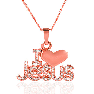 18K Gold Plated Zircon Jesus Pendant for Women