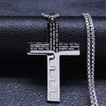 Men's Stainless Steel Cross Necklace with Prayer Box