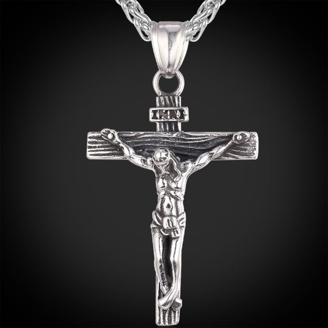 Stainless Steel Jesus Cross Necklace with Chain
