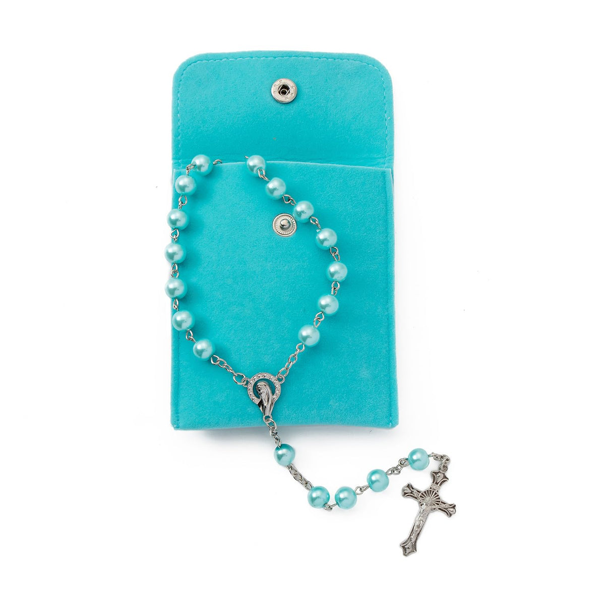 YQZIYOU Rosary Beads Catholic for Women - Confirmation Gifts for Teenage Girl Solid Colored Simple Style button bag Artificial Pearls Rosary 8mm beads Gifts for Women