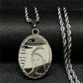 Mary Mother of God Pendant Necklace in Stainless Steel