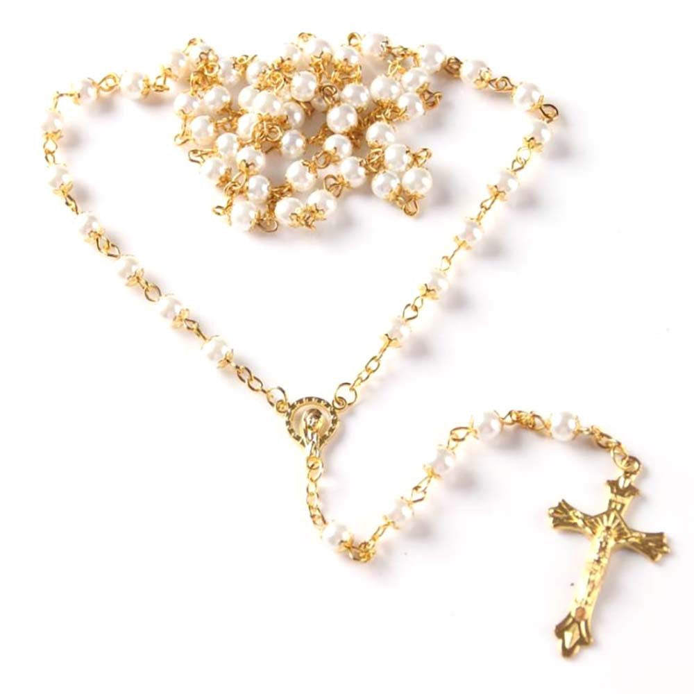 Handmade 6mm Glass Pearl Necklace Wholesale Rosary