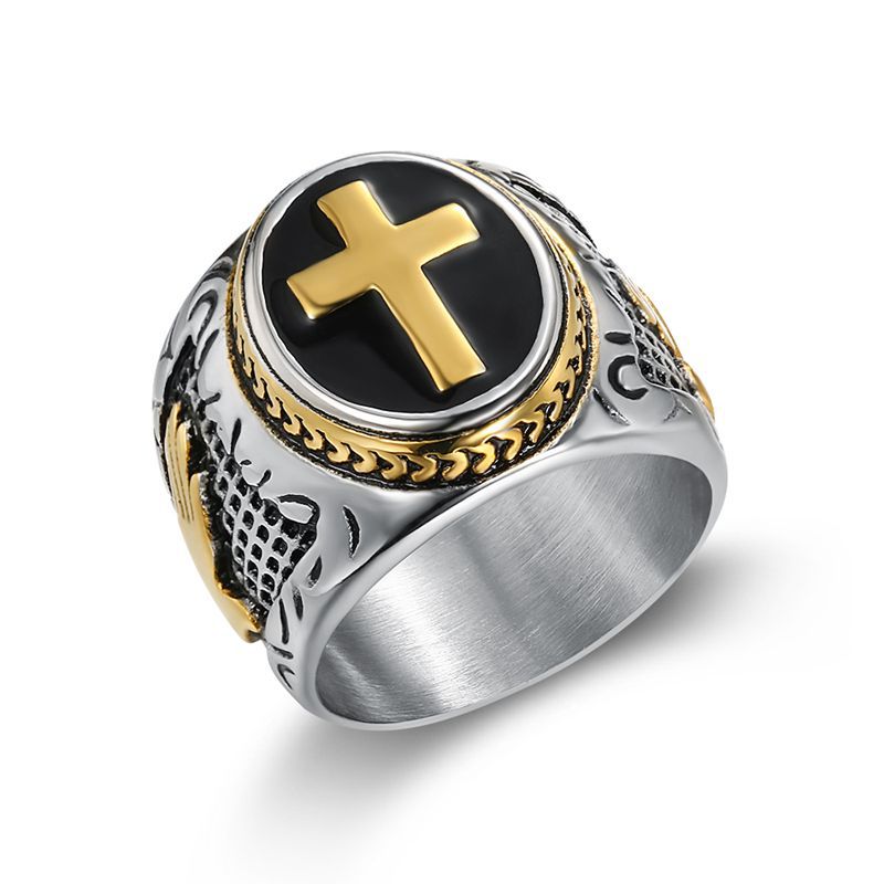 Men's Titanium Steel Hip Hop Ring - God Hand Design