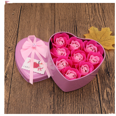 Soap Flower Gift Box with Bear and Heart-shaped Tin
