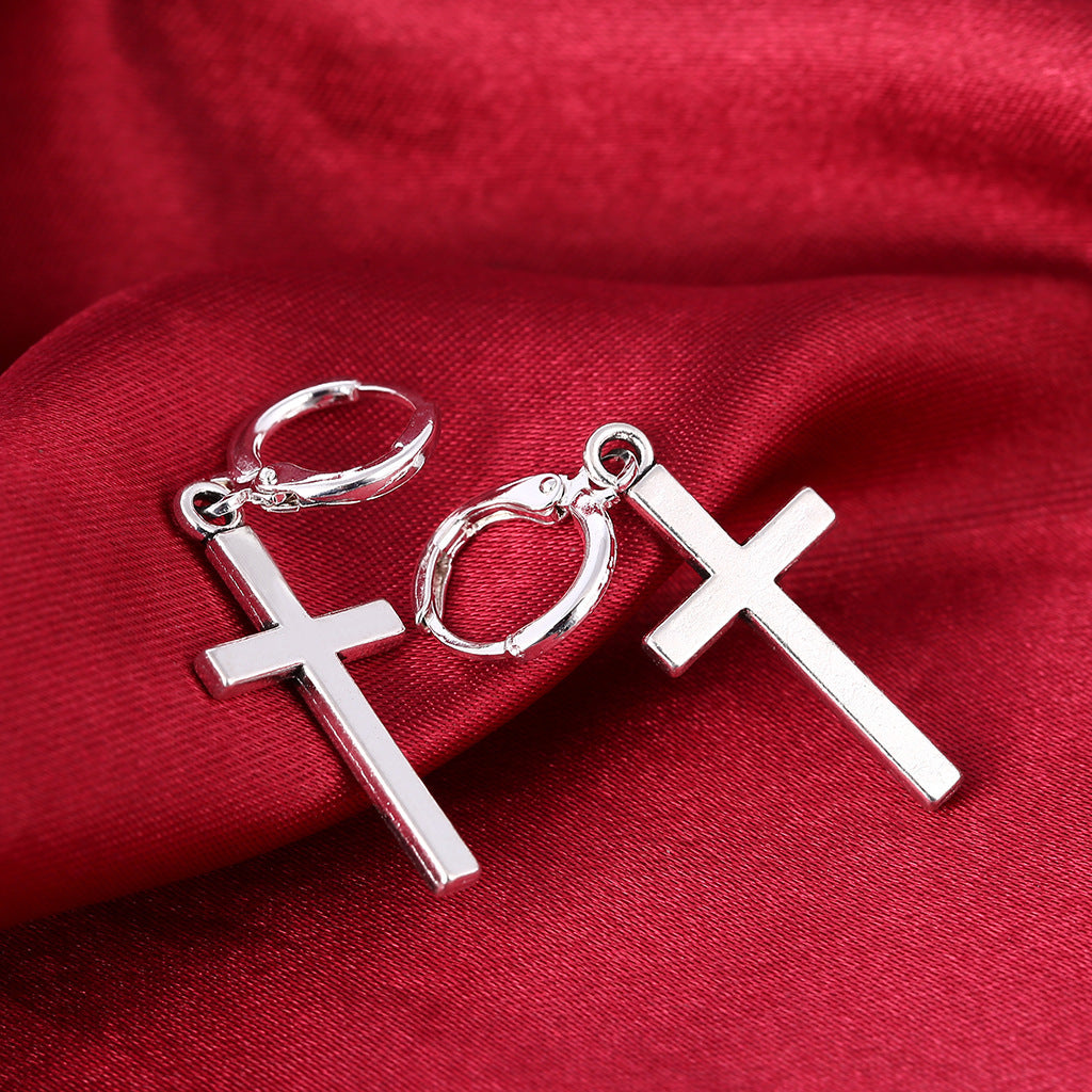 Shiny Cross Men's Earrings and Studs
