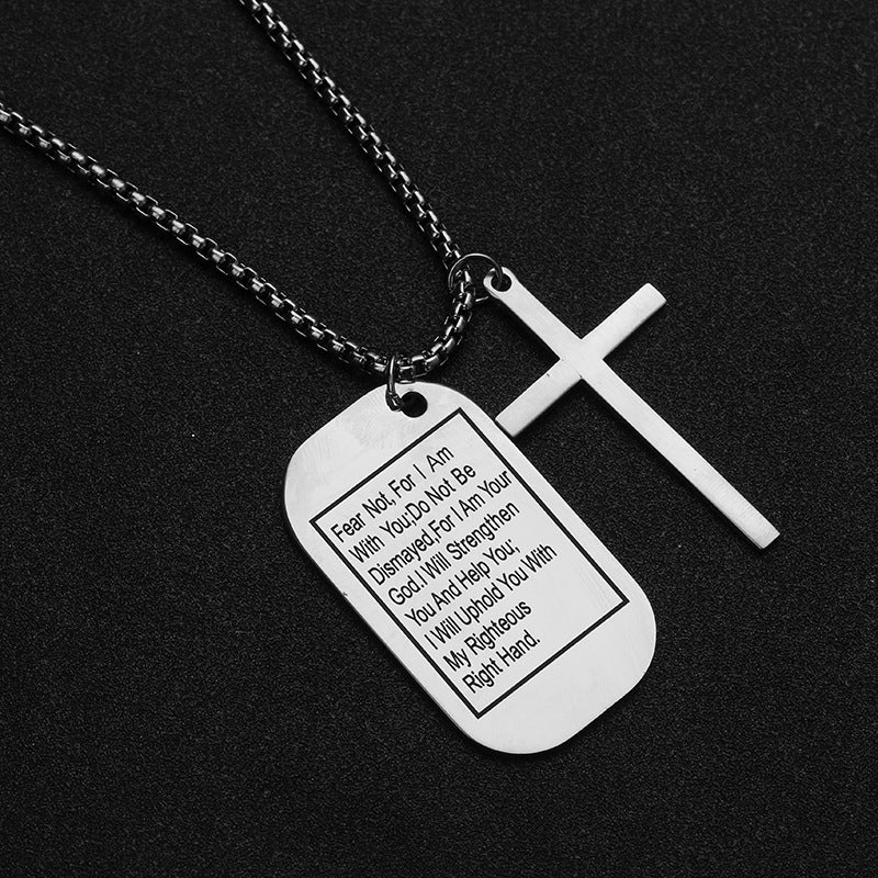 Men's Titanium Steel Cross Pendant Necklace