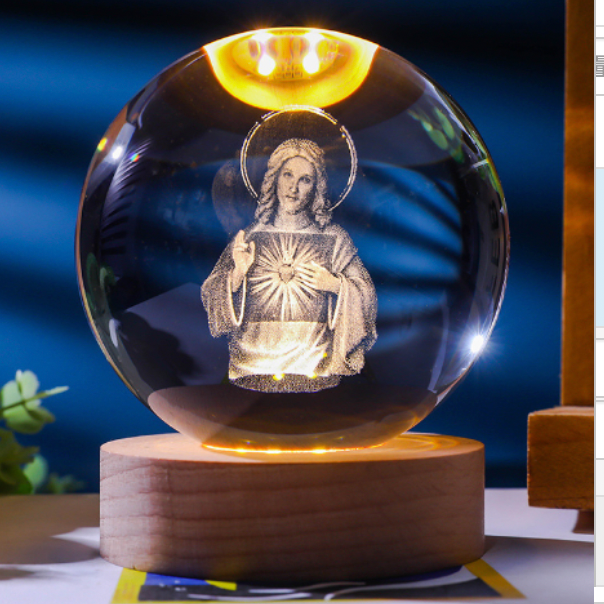 3D Laser Lamp - Virgin Mary with Crystal Ball Set