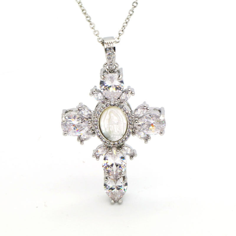 Virgin Mary of the Cross Women's Religious Necklace