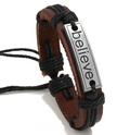 I Love Jesus Leather Letter Bracelet (One Piece)