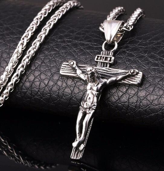 Stainless Steel Jesus Cross Necklace with Chain