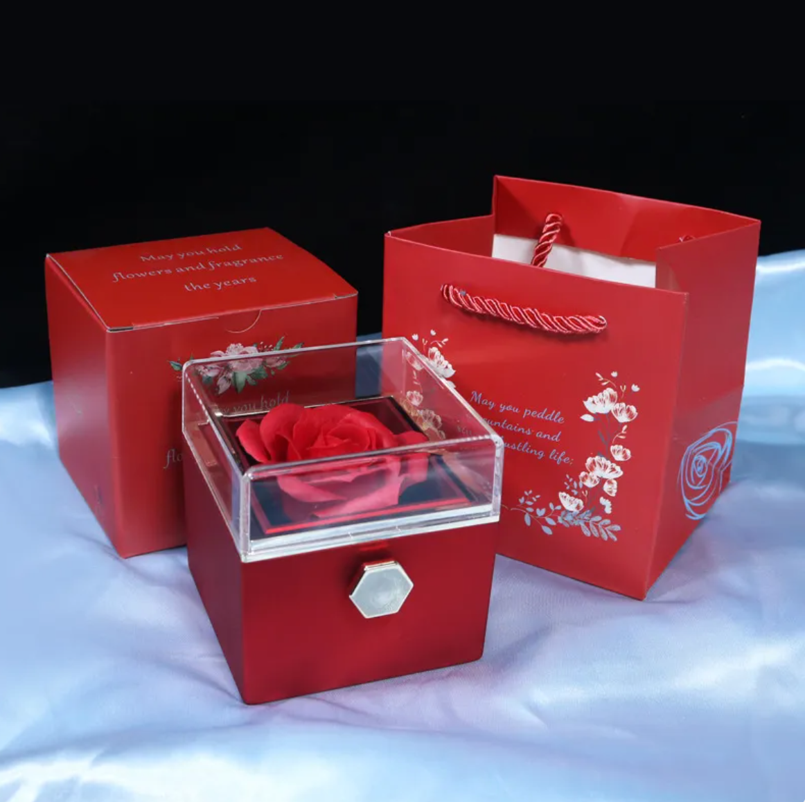 Rotating Rose Soap Flower Gift Box