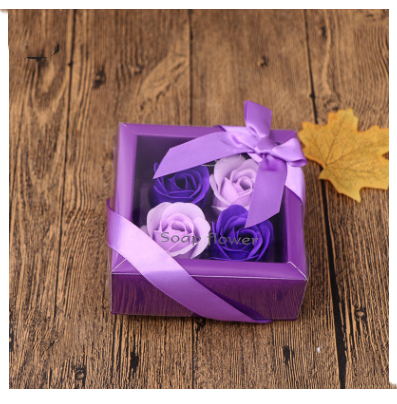 Soap Flower Gift Box with Bear and Heart-shaped Tin