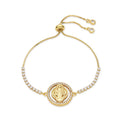Retro Virgin Mary Copper Inlaid Zircon Bracelet