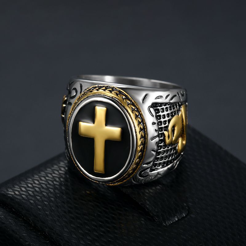 Men's Titanium Steel Hip Hop Ring - God Hand Design