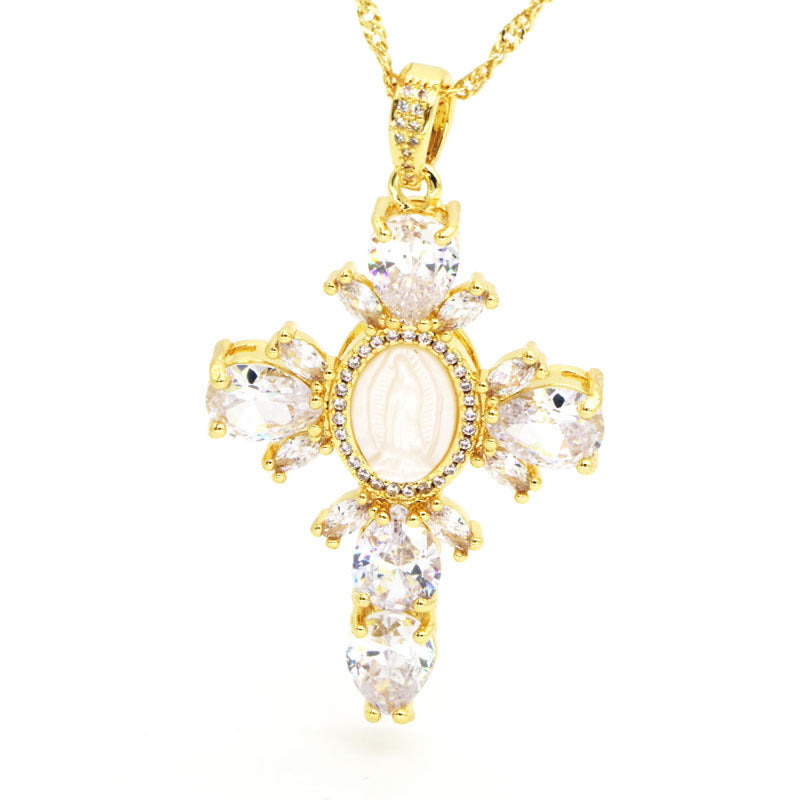 Virgin Mary of the Cross Women's Religious Necklace