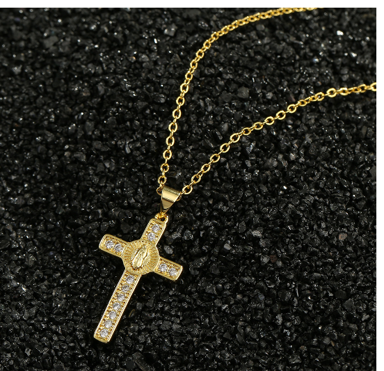 Cross Religious Accessories with Virgin Mary Pendant Necklace