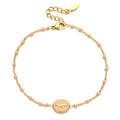 Vintage Virgin Mary Enamel Stainless Steel Bracelet for Women