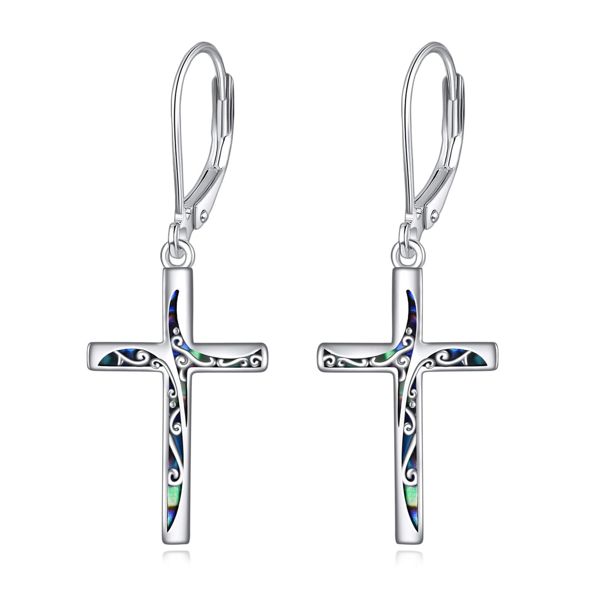 Cross Earrings Sterling Silver Christian Dangle Earrings baptism Jewelry Gifts for Women Teen