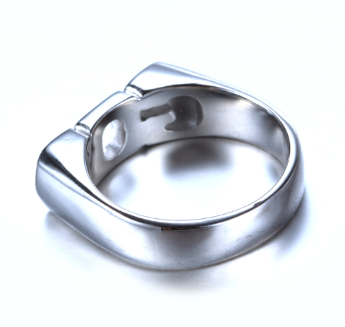 Simple Stainless Steel Titanium Ring with GOD Letter