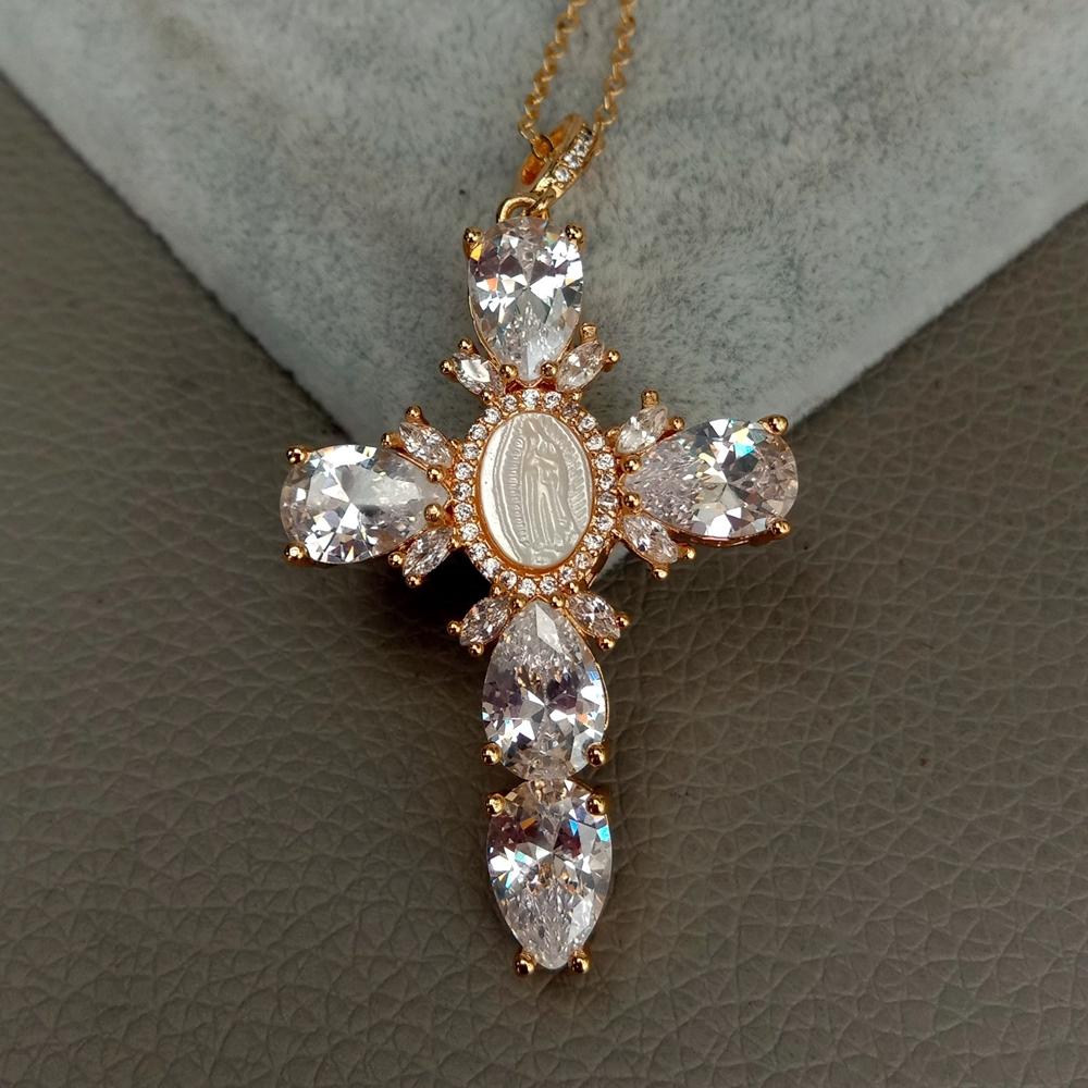 Virgin Mary of the Cross Women's Religious Necklace