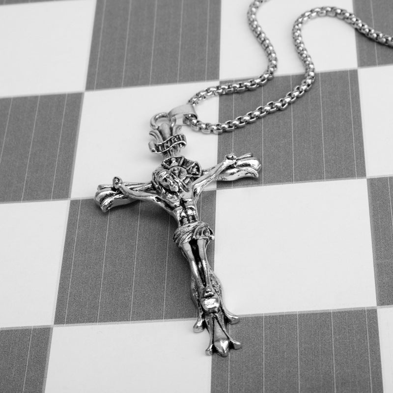 Stylish 3D Jesus Christ Cross Pendant Necklace
