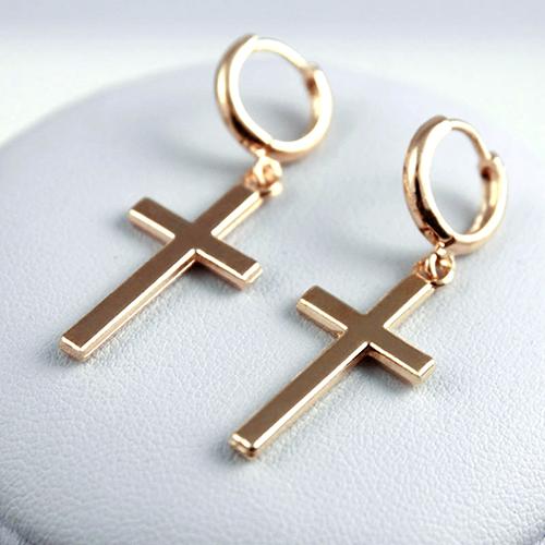 Shiny Cross Men's Earrings and Studs