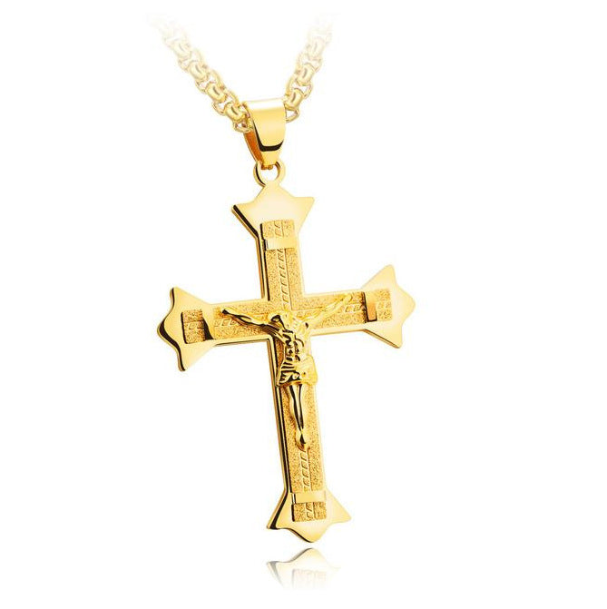 Stainless Steel Cross Necklace for Men