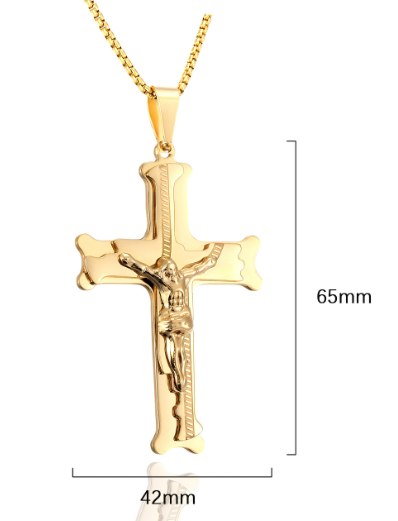 Stainless Steel Cross Necklace for Men