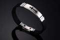Men's Gold Cross Silicone Sports Bracelet