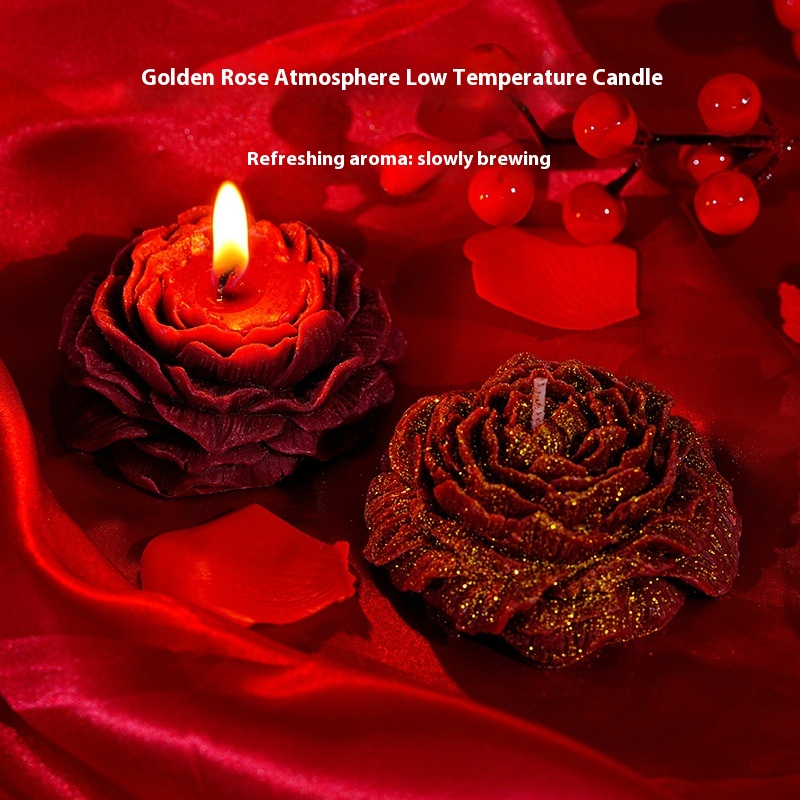 Low Temperature Sentiment Gilding Peony Rose Handmade Aromatherapy Candle