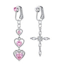 Longita Fake Belly Button Piercing Clip on Belly Button Rings Fake Belly Piercing Fake Belly Ring Fake Belly Button Ring for Women Clip on Belly Button Piercing Heart Cross Faux Belly Ring