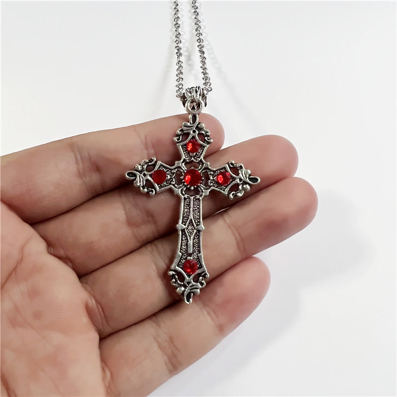 Alloy Christian Gothic Cross Necklace for Men and Women