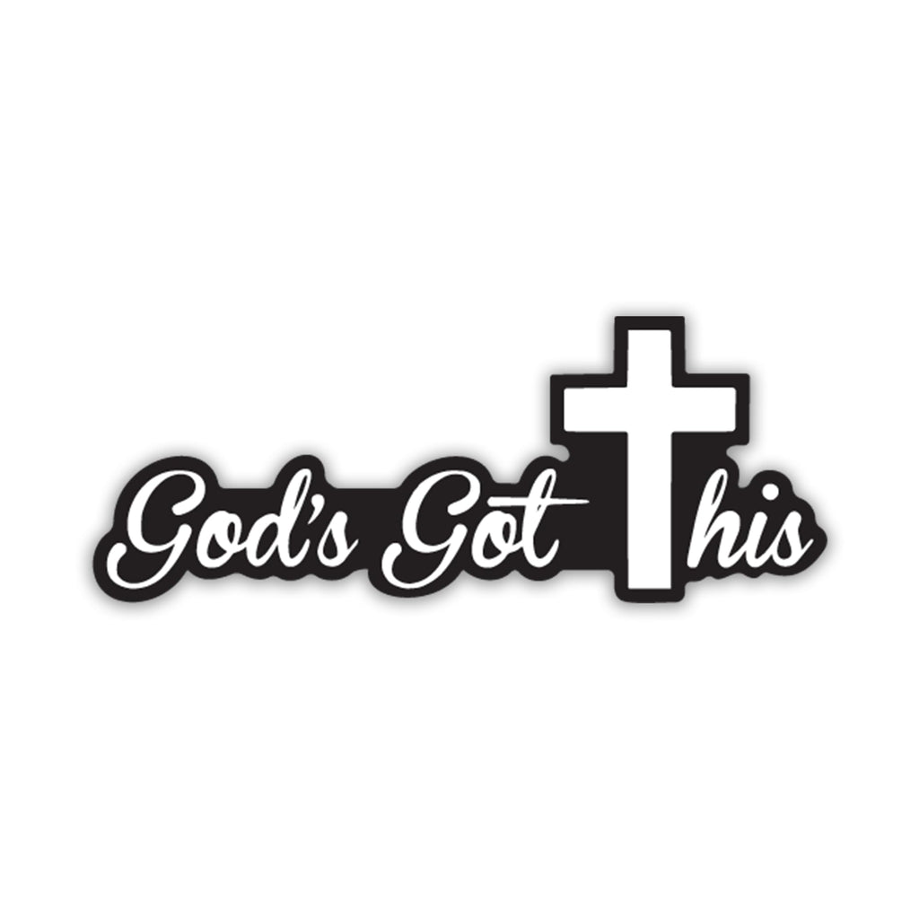 Gods Got This Christian Vinyl Decal Sticker | Cars Trucks Vans Walls Laptops Cups | White | 7 X 2.5 inches | KCD1511