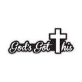 Gods Got This Christian Vinyl Decal Sticker | Cars Trucks Vans Walls Laptops Cups | White | 7 X 2.5 inches | KCD1511