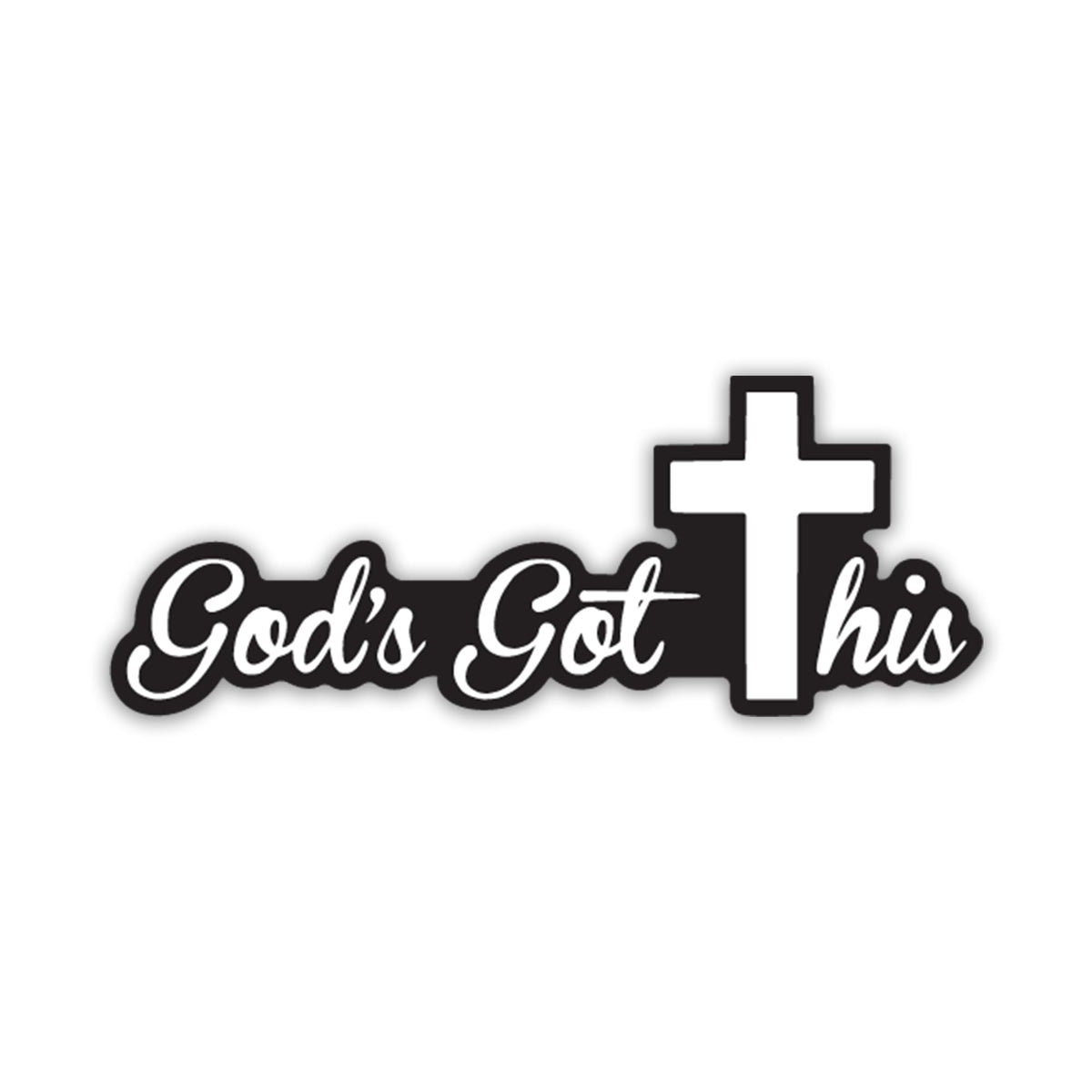 Gods Got This Christian Vinyl Decal Sticker | Cars Trucks Vans Walls Laptops Cups | White | 7 X 2.5 inches | KCD1511