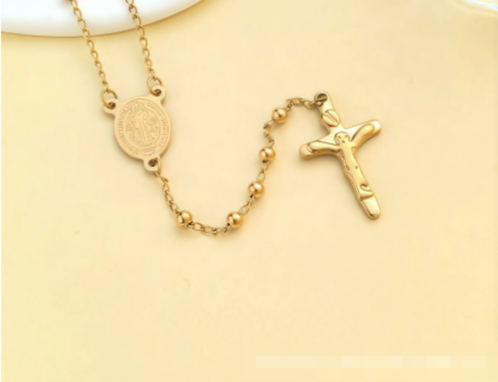 Cross Bead Pendant Necklace, Cross Necklace