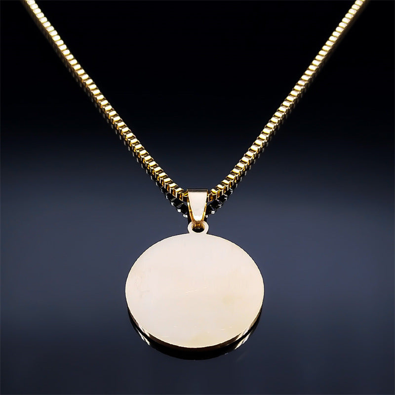 Vintage Stainless Steel Mary Pendant Necklace for Women