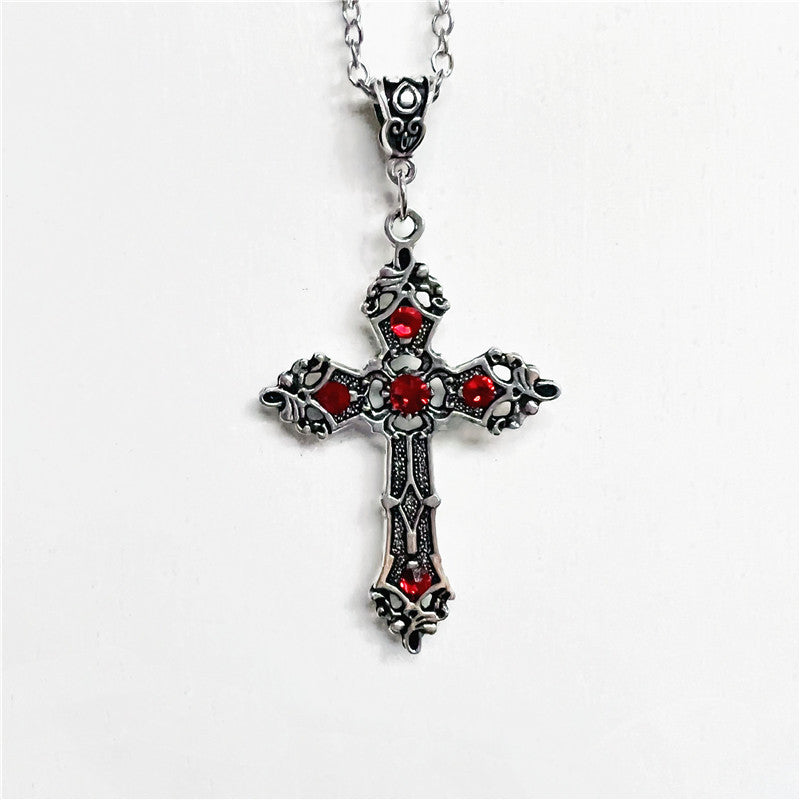 Alloy Christian Gothic Cross Necklace for Men and Women